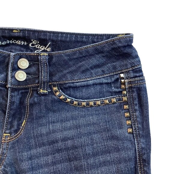 American Eagle Outfitters Artist Low Rise Stretch Blue Jeans Women's Size 2 - Picture 3 of 9